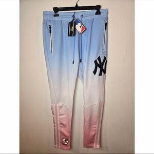 Pro Standard New York Yankees Ombre Track Pants Blue White Pink Mens L